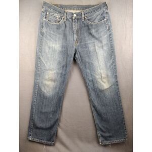 Levi's 514‎ Mens 36x30 100% Cotton Jeans Medium Wash Distressed